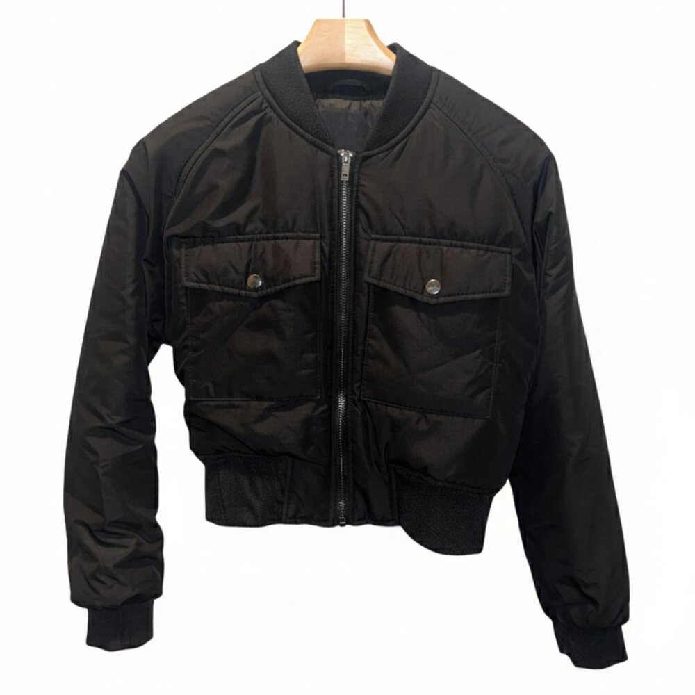 No Boundaries Black Bomber Jacket (M 7-9)